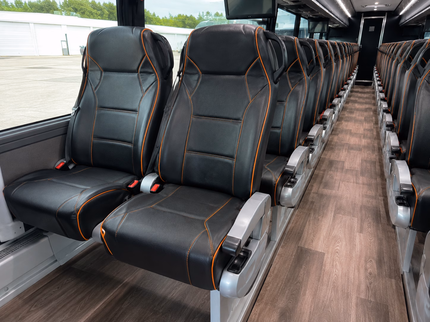 corona construction and film crew shuttle buses